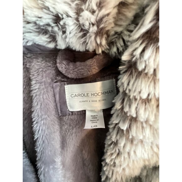 Carol Hochman Large Plush Robe with Contrasting Cuffs and Collar Pockets - Picture 2 of 6